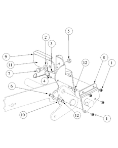 Foot Pedal Deck Lift Assembly Diagram and Parts List for M60-KW LC-53BB5GFX750-29HP-DFI-OHV-LC Cub Cadet Lawn Tractor